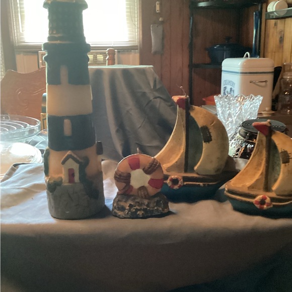 Other - CANDLES~ Lighthouse, ships and life preserver.